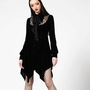 NIP Killstar Nymyra Velvet Cameo Dress [Black] Size XXL